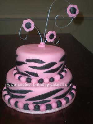 Homemade  Pink Zebra Cake