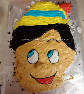 Homemade Pinocchio Birthday Cake