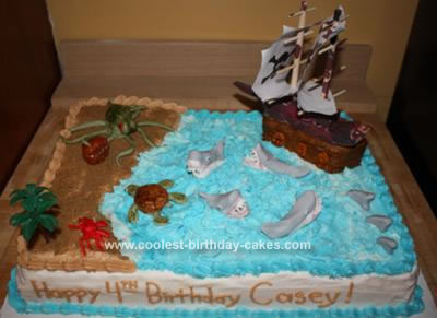 Homemade Pirate Birthday Cake