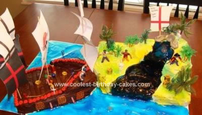 Homemade Pirate Cake with Treasure Island