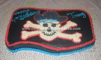 Homemade Pirate Flag Cake