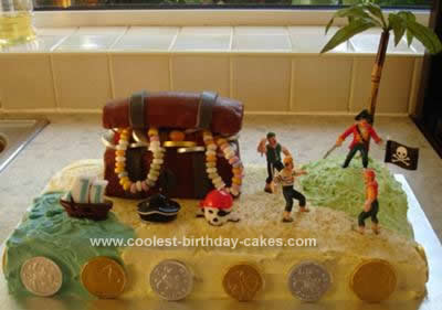 Homemade Pirate Island Birthday Cake