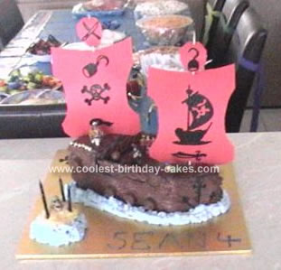Homemade Pirate Ship Birthday Cake