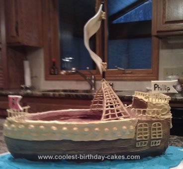 Homemade Pirate Ship Cake