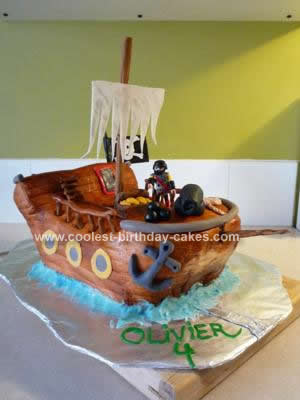 Homemade Pirate Ship Cake Design
