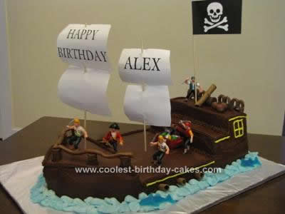 Homemade Pirate Ship Cake Design