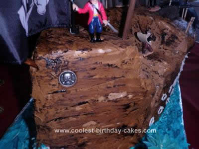 Homemade Pirate Ship Cake with Island Cake