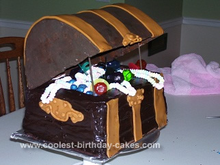 Homemade Pirate Treasure Chest Birthday Cake
