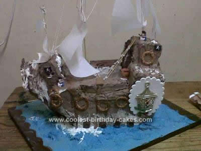 Homemade Pirate Wreck Ship Cake