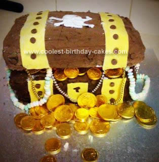 Homemade Pirates Treasure Chest Cake