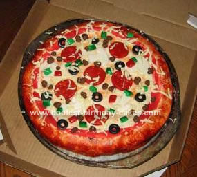 Homemade Pizza Birthday Cake