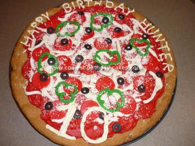 Homemade  Pizza Birthday Cake