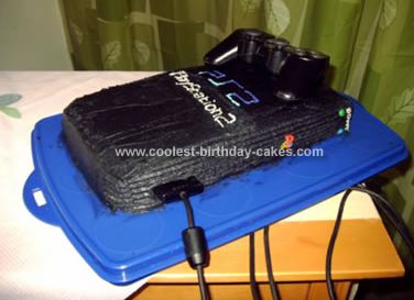 Homemade Playstation 2 Cake