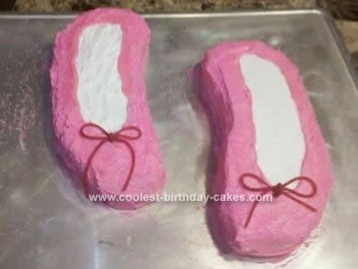 Homemade Pointe Ballet Shoe Cake