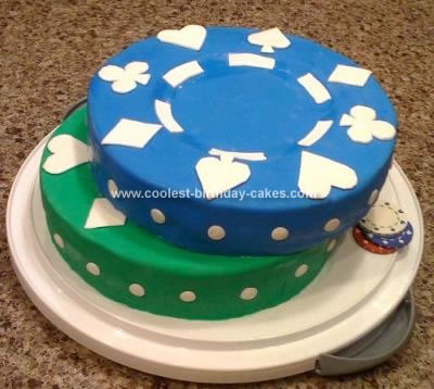 Homemade Poker Chip Birthday Cake