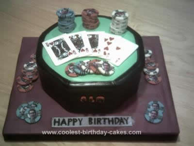 Homemade Poker Table Birthday Cake