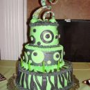 Homemade  Polka Dot and Zebra Print Birthday Cake