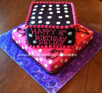 Homemade Polka Dot Birthday Cake