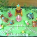Homemade Pooh and Friends Birthday Picnic Cake