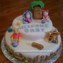 Homemade Pooh Baby Shower Cake