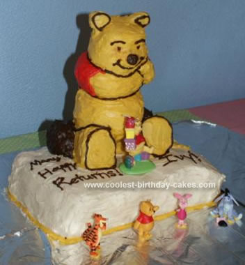 Homemade Pooh Birthday Cake