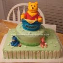 Homemade Pooh Hunny Pot Birthday Cake