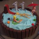 Homemade Pool Party Birthday Cake