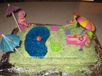 Homemade Pool Party Jelly Cake