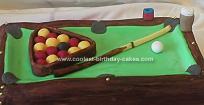 Homemade Pool Table Birthday Cake