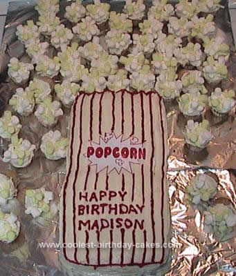 Homemade Popcorn Birthday Cake Idea