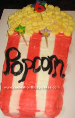 Homemade Popcorn Box Birthday Cake