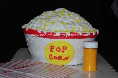 Homemade Popcorn Bucket Birthday Cake