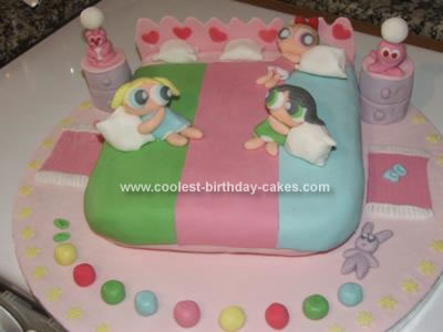 Homemade Power Puff Girls Birthday Cake