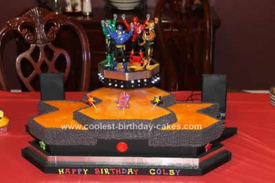 Homemade Power Rangers Birthday Cake