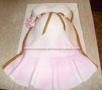 Homemade Pregnant Belly Baby Shower Cake