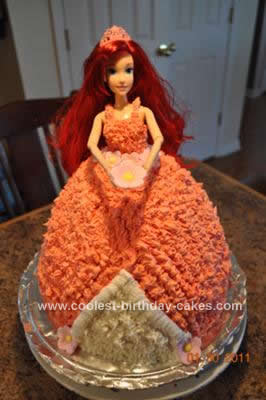 Homemade Princess Ariel Birthday Cake Design