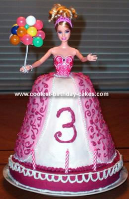 Homemade Princess Barbie Birthday Cake