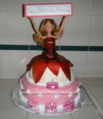 Homemade  Princess Barbie Cake
