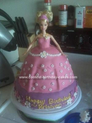 Homemade Princess Barbie Doll Cake