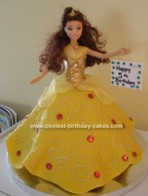 Homemade Princess Belle Birthday Cake