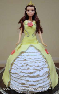 Homemade Princess Belle Birthday Cake 