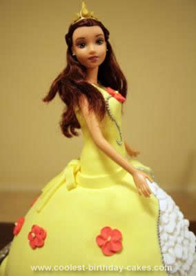 Homemade Princess Belle Birthday Cake 