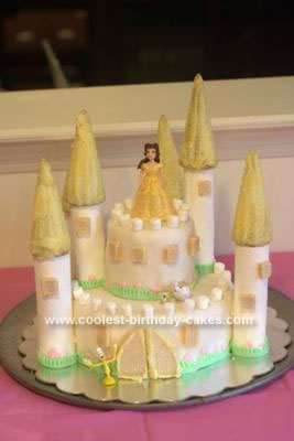 Homemade Princess Belle Castle Cake