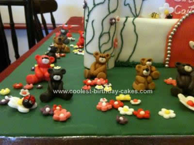 Homemade Princess Castle and Teddy Bear Birthday Cake