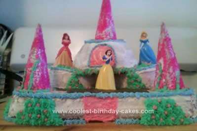 Homemade  Princess Castle Birthday Cake