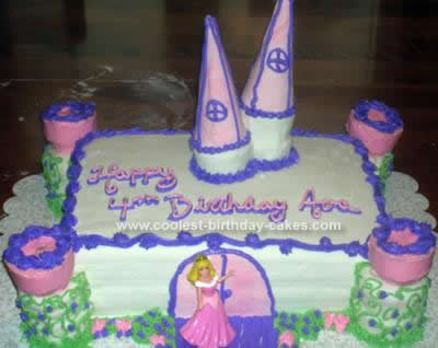 Homemade Princess Castle Birthday Cake