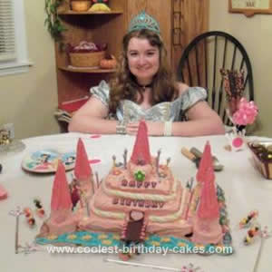 Homemade  Princess Castle Birthday Cake