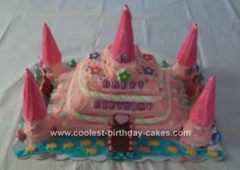 Homemamde Princess Castle Birthday Cake
