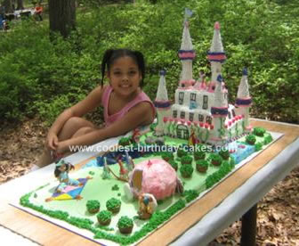 Homemade  Princess Castle Cake