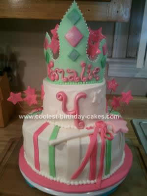 Homemade Princess Crown Tiered Cake